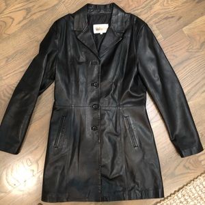 Black leather jacket